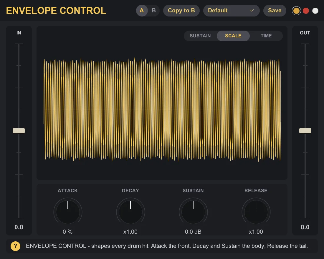 Окно плагина Envelope Control